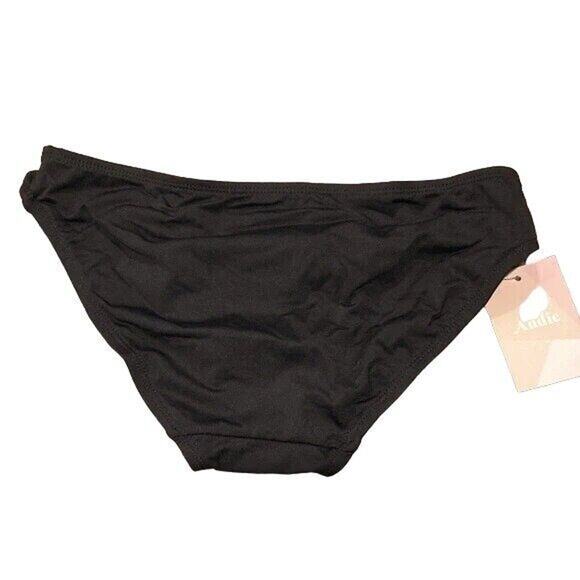 NWT Andie Swim The Bikini Bottom Medium Coverage Leg Cut Low Rise XS Black #3748 - Picture 6 of 15